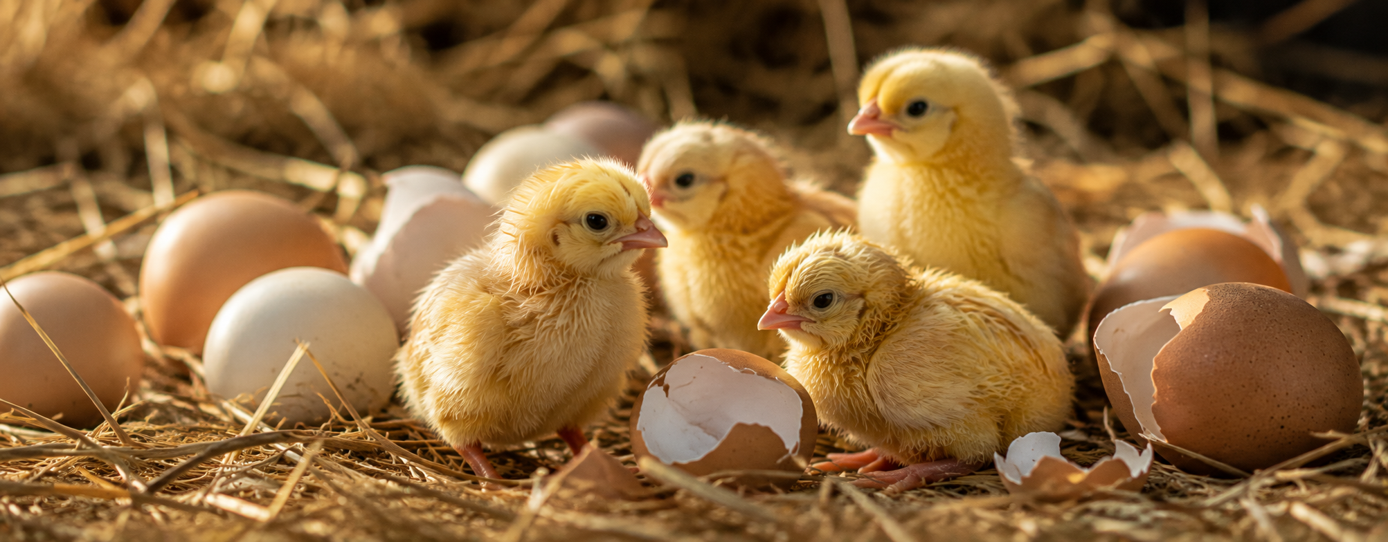 Poussins après éclosion pour illustrer la FAQ couveuses