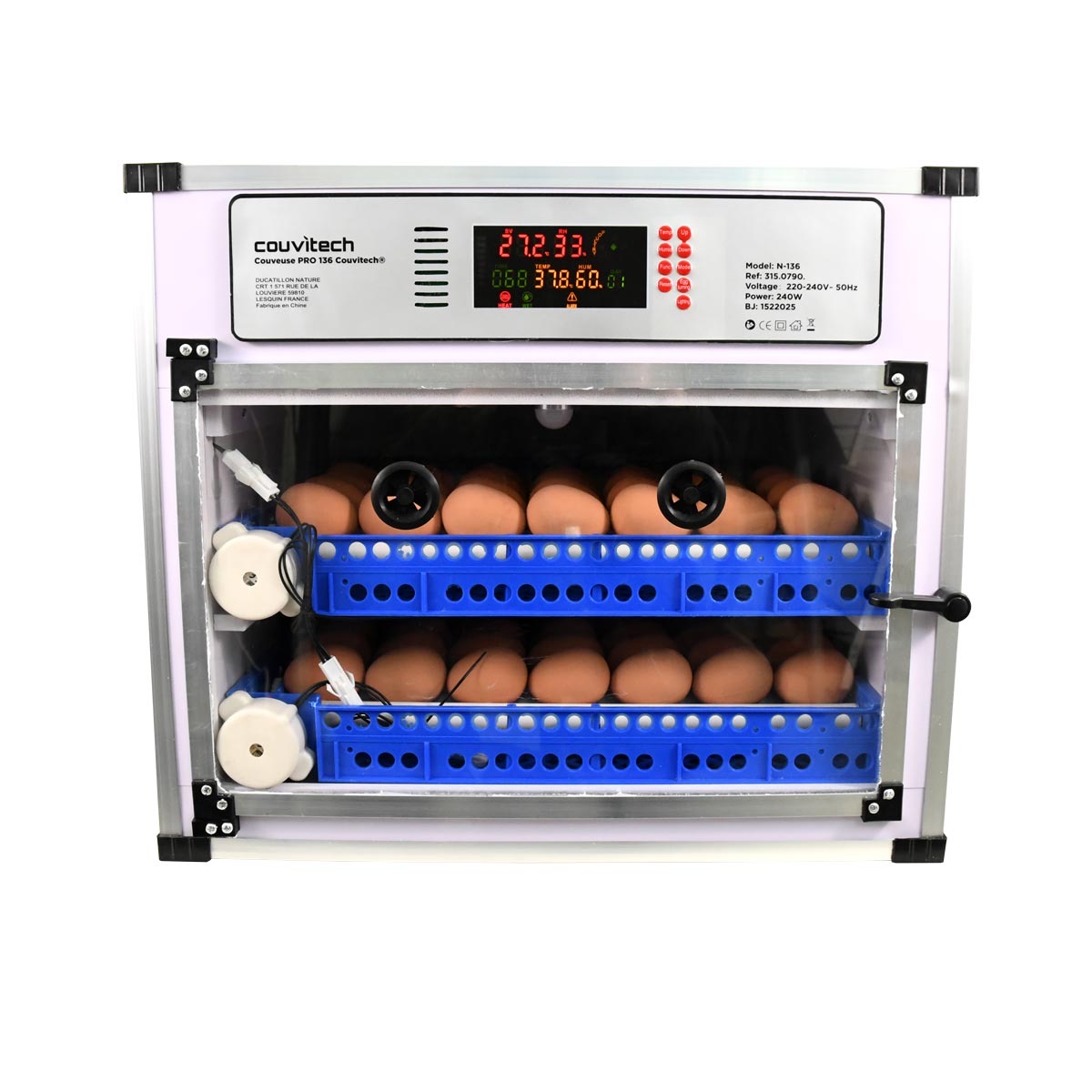 Zoom sur retournement des Oeufs Couvitech Pro 136