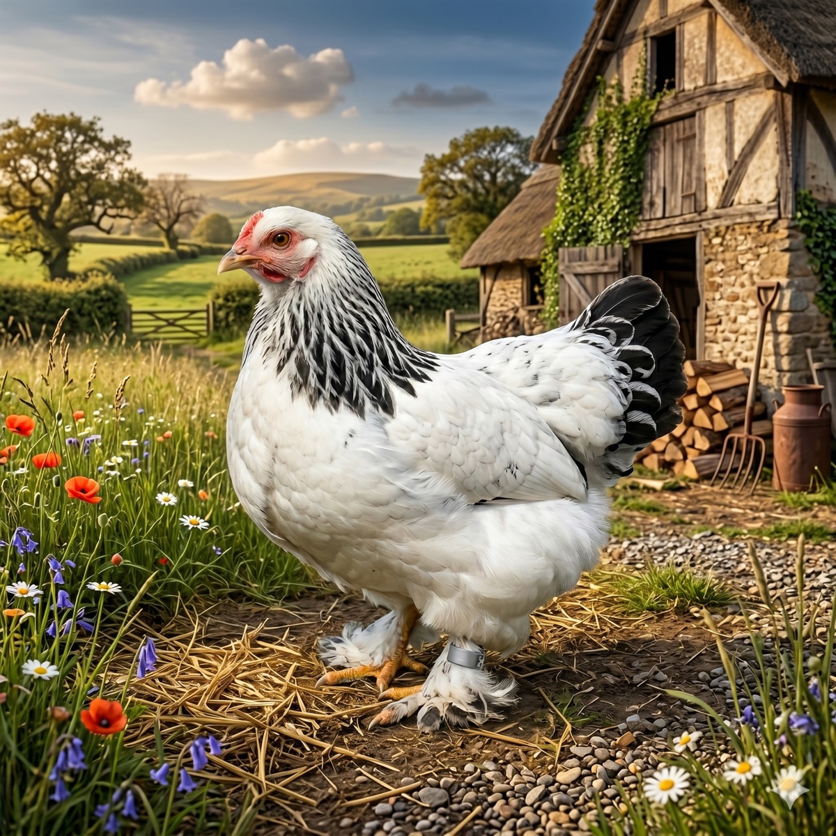 Image d'une poule baguée pour illsutrer la FAQ Marquage et identification
