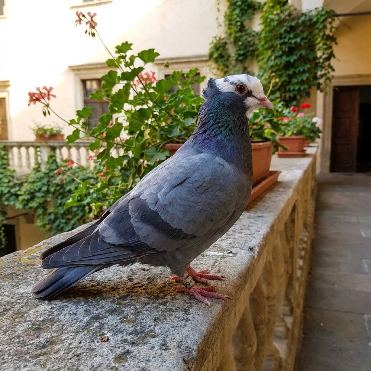 Pigeon portant une bague